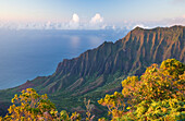 Coastal scenery in Kalalau Valley, Kauai Island, Hawaii, USA