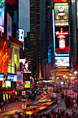 Times Square at night, New York, New York State, USA