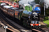 Steam trains on the North York Moors Historic Railway, Goathland, Yorkshire, UK - England