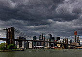 Skyline, Brooklyn Bridge, New York City, New York, USA, North America, America