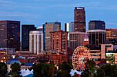 Skyline and Elitch garden amusement park, Denver, Colorado, USA
