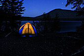 Campsite at Night, Bowron Lake Provincial Park, near Prince George, BC, Canada