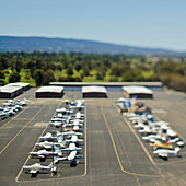Planes at Small Airport, Palo Alto, California, USA