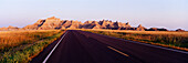 Road in Badlands National Park, South Dakota, USA