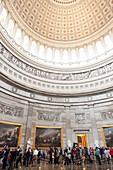 Inside the capitol, dome, tourists, centre and symbol of power, Washington, District of Columbia, United States of America, USA