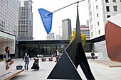 Dachterrasse, Besucher fotografieren sich und posen, Skulptur, Installation, San Francisco Museum of Modern Art, San Francisco, Kalifornien, Vereinigte Staaten von Amerika, USA
