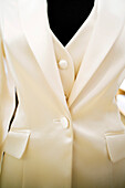 White blazer with waistcoat, Elegant clothing