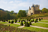 Schloß Bürresheim, Baroque garden, Mayen, Vulkaneifel, Eifel, Rhineland-Palatinate, Germany, Europe