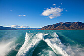 Passage to the glaciers at Lago Argentino, Los Glaciares National Park, near El Calafate, Patagonia, Argentina