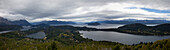 Panoramic view over Lago Moreno towards Lago Nahuel Huapi, near San Carlos de Bariloche, Rio Negro, Patagonia, Argentina