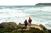 Two hikers at Norman Point, Wilsons Promontory National Park, Victoria, Australia