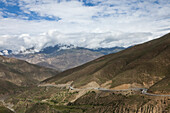 Landschaft im Transhimalaya-Gebirge bei Lhasa autonomes Gebiet Tibet, Volksrepublik China