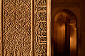 Detail der Stadtburg Alhambra, Granada, Andalusien, Spanien, Europa