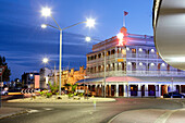 The Heritage Hotel in the evening, Quay Street, Rockhampton, Queensland, Australia