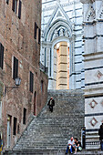 Steps leading to Siena cathedral, Siena, UNESCO World Heritage Site Siena, Tuscany, Italy