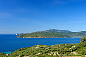 Turquoise Mediterranean bay, Golfo Stella, Capolivere, southern coast of island of Elba, Mediterranean, Tuskany, Italy
