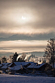 Partial solar eclipse (4th Jan 2011), Penzberg, Upper Bavaria, Germany