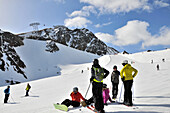 Gaislachkogel with ski slope, Soelden, Oetztal, Winter in Tyrol, Austria