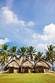 Thatched tourist cabanas, Isla Tigre, San Blas Islands, Kuna Yala, Panama
