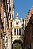 Historic centre of Bruges, Blinde Ezelstraatje Street of the blind donkey Narrow street, Belgium, Unesco World Heritage Site
