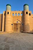 gate to Kohna Ark citadel in the historic adobe oldtown of Khiva, Chiva, Unesco World Heritage Site, Uzbekistan, Central Asia