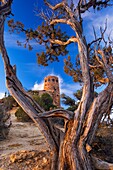 Sunrise over the Desert View Watchtower At The Grand Canyon national park