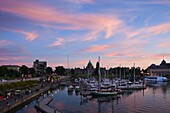 Inner harbor sunset Victoria, Vancouver island, British Columbia, Canada