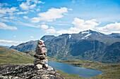 Trail marking cairn, Jotunheimen national park, Norway