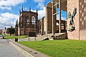 The ruins of Coventry Cathedral, West Midlands, UK