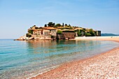 The hotel island Sveti Stefan in Montenegro