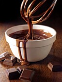 Melted Choclate being stirred in a bowl