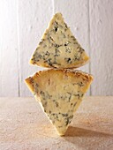 Blue and white stilton cheese