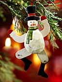 Traditional Christmas tree snowman decoration