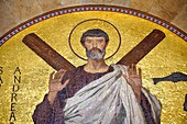 Saint Andreas Andrew mosaic above the door of Amalfi Cathedral, Italy