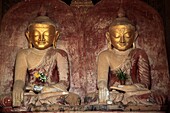 Myanmar, Burma, Bagan, Dhammayangyi Temple, Gautama and Maitreya Buddha images