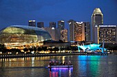 Singapore, Marina District skyline, Marina Bay, Esplanade Theatre