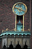 Sweden, Stockholm, City Hall, Stadshuset, clock