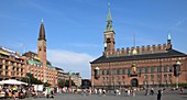 Denmark, Copenhagen, City Hall Square, people