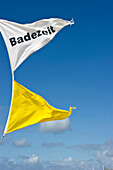 Pennants at beach, Westerland, Sylt, Schleswig-Holstein, Germany