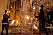 Fire Jugglers on the Main Square, the Flambarts Festival, Dreux, Eure-Et-Loir (28), France