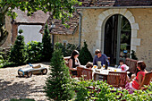 The Terrace in the Courtyard of the Rural Gite “Les Petites Faries”, a House in the Country, Coudray-Au-Perche, Eure-Et-Loir (28), France