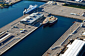 Large Boats Docked at a Port, Seattle, WA, US