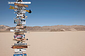 Desert Roadside Sign, Death Valley, California, USA