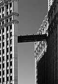 Two High-Rise Buildings Attached by Elevated Corridor, Chicago, Illinois, USA