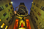 Atlas Skulptur, Rockefeller Center, Bildhauer Lee Lawrie, Rene Paul Chambellan, Manhattan, New York City, New York