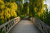 Bridge in the palace garden, Schwerin Castle, Schwerin, Mecklenburg-Western Pomerania, Germany