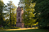Bell tower of the church in the palace gardens, Ludwigslust castle, Ludwigslust, Mecklenburg Western-Pomerania, Germany