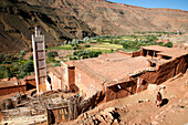 Africa, Maghreb, North africa,Morocco, road of the mountain pass Tizi-N-Tichka, hillside Ouarzazate, Tiourjdal village