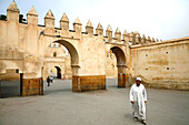 Africa, Maghreb, North africa,Morocco, Fès Jdid,   ramparts and Bab Dhaken gate (unesco world heritage)