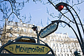 France, Paris, 20th arrondissement, Menilmontant subway station